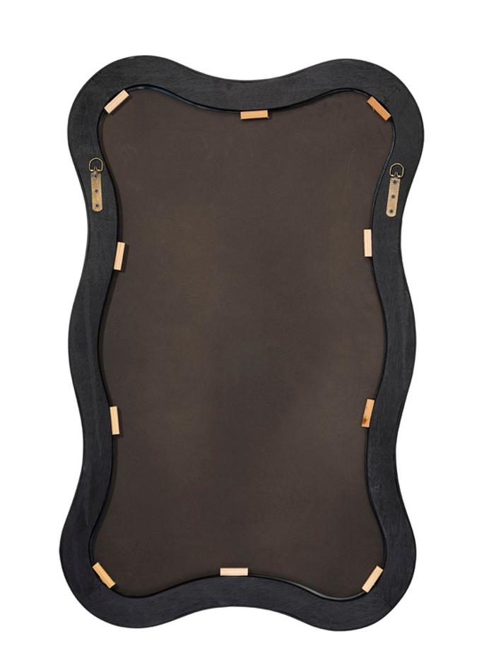 Deli Wavy Bamboo Wall Mirror, Black by Jamie Young