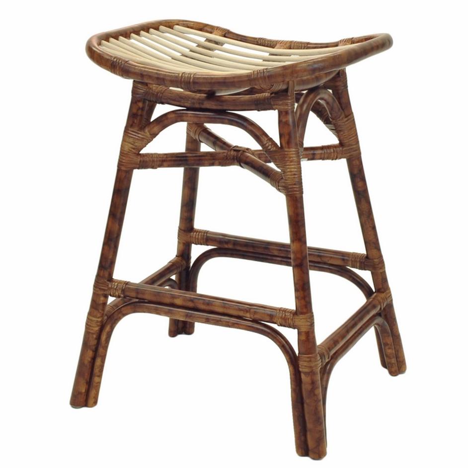 Beyla Rattan Counter Stool In Marble Brown by New Pacific Direct