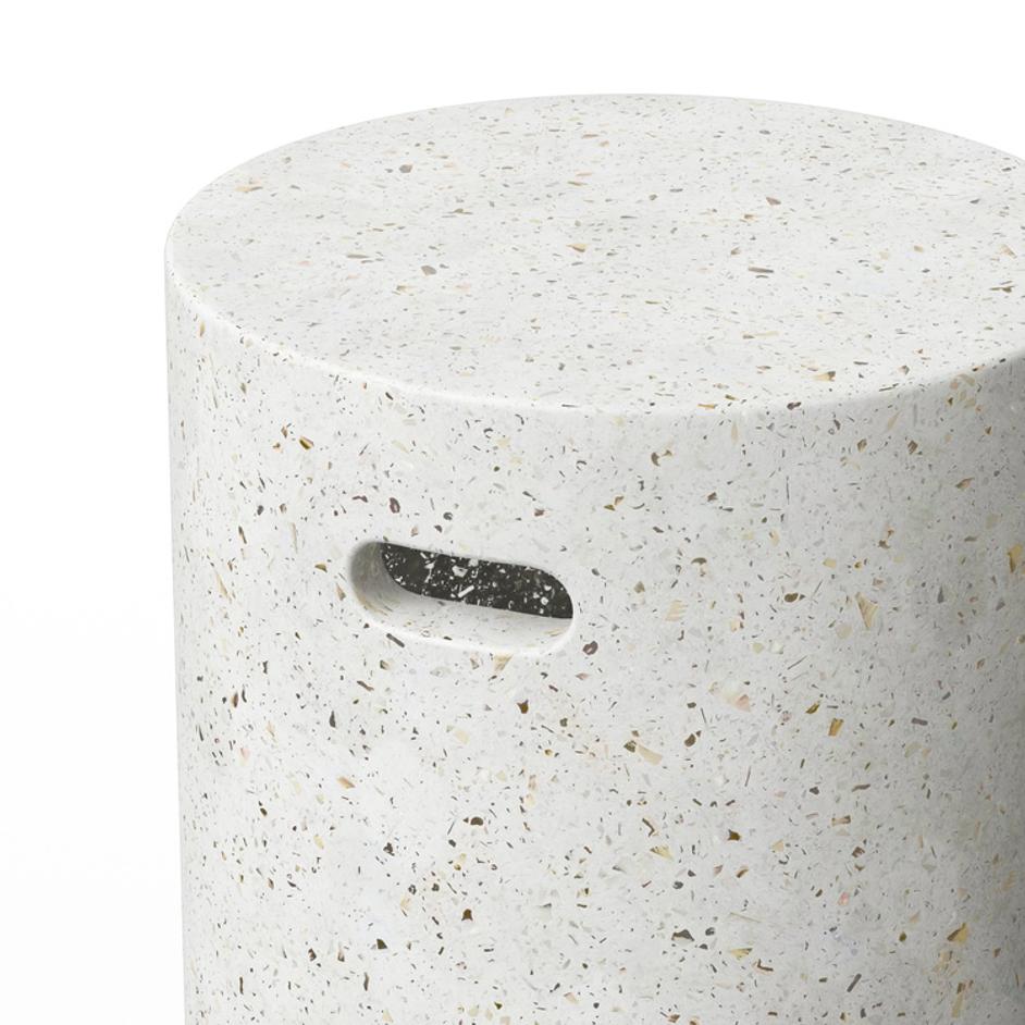 Ivory Terrazzo Stool by Urbia Imports