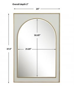 Crisanta Gloss White Arch Mirror by Uttermost