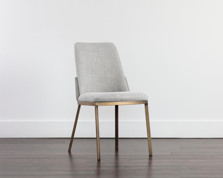 MARIE DINING CHAIR - BELFAST HEATHER GREY / BRAVO METAL by Sunpan