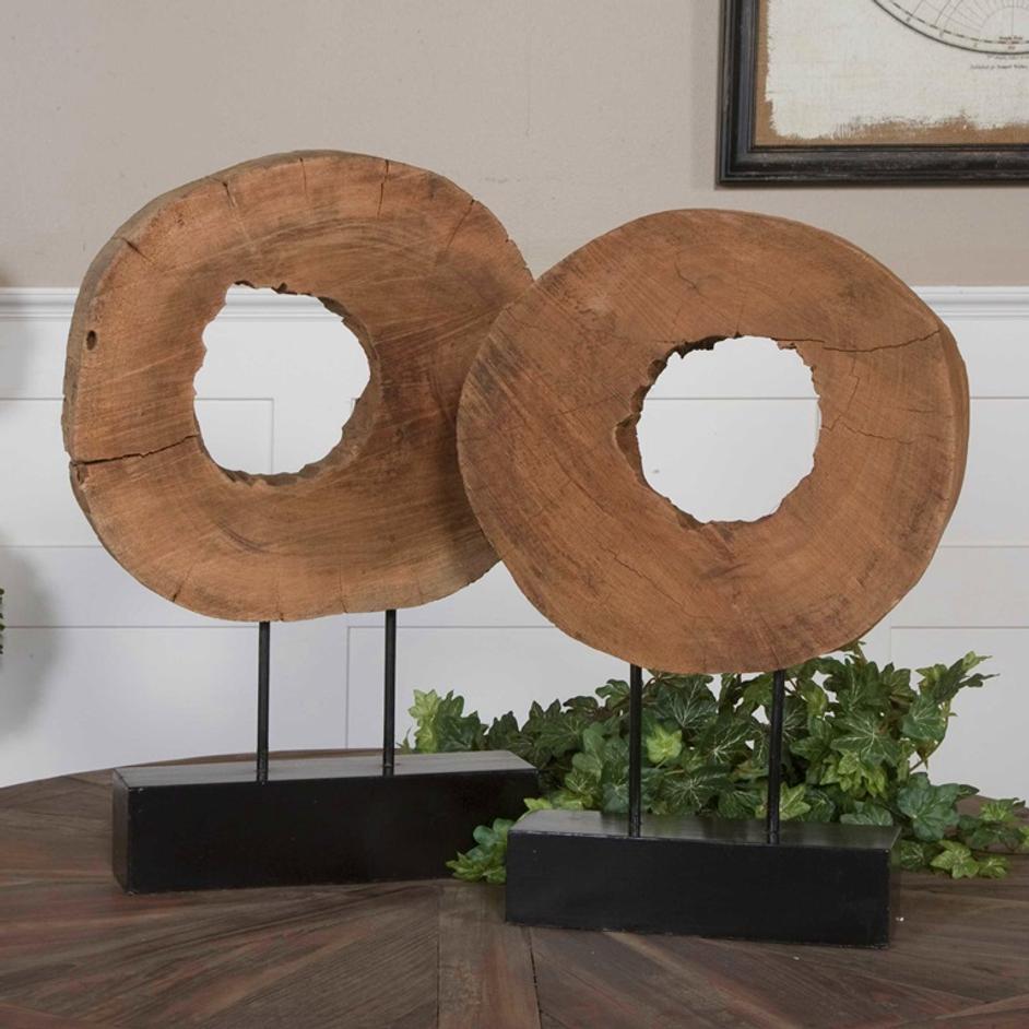 Ashlea Wooden Sculptures S/2 by Uttermost