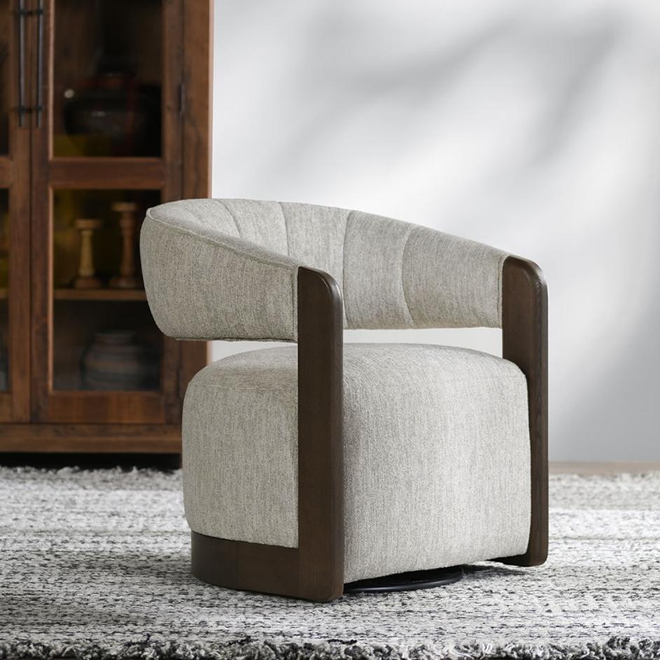 James Swivel Accent Chair Glacier Gray by Classic Home