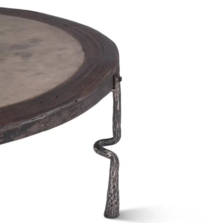 Eiffel 41" Hammered Leg Marble Coffee Table by Home Trends & Design