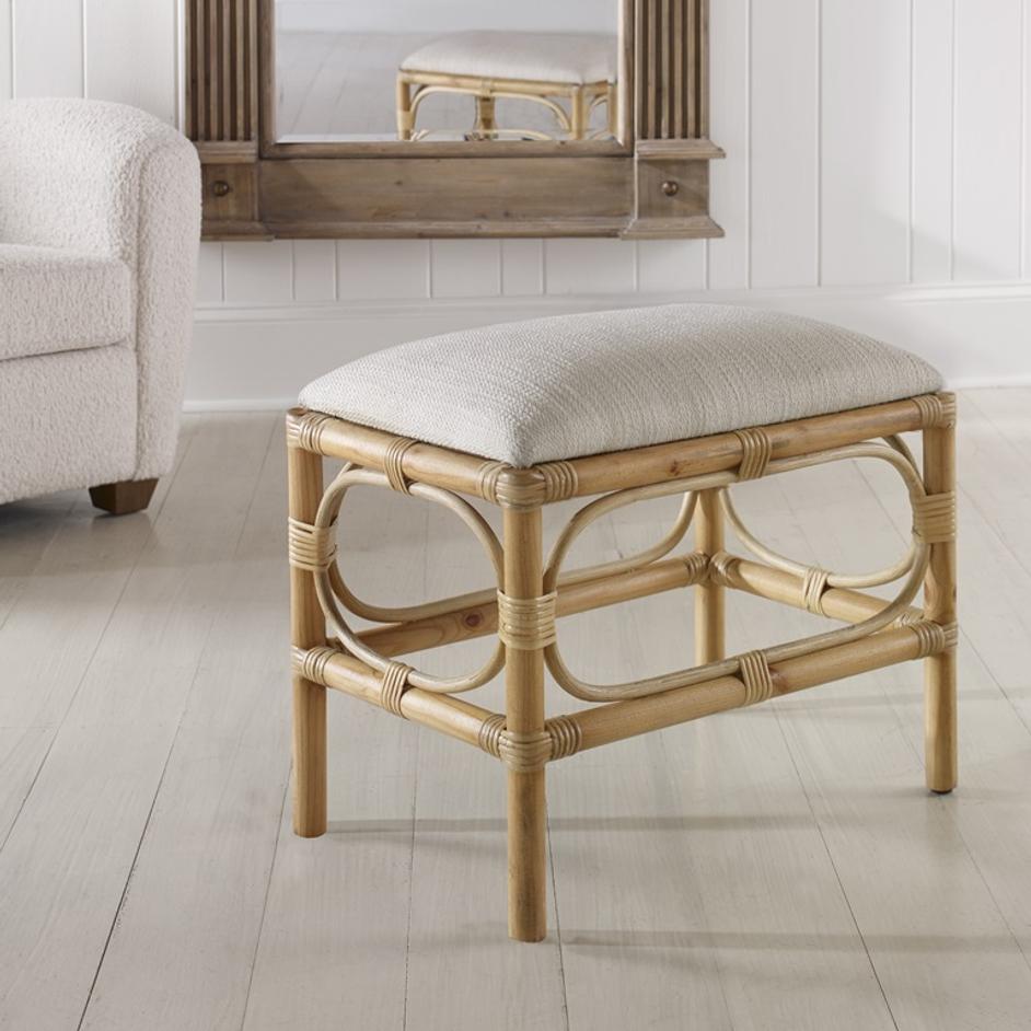 Laguna Small White Bench by Uttermost