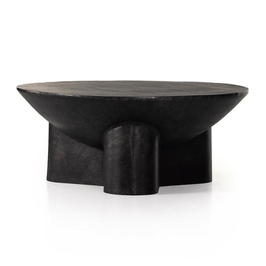 Sante 36" Coffee Table In Raw Black by FOUR HANDS