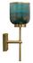 Vapor Single Sconce, Antique Brass and Aqua Metallic Glass by Jamie Young