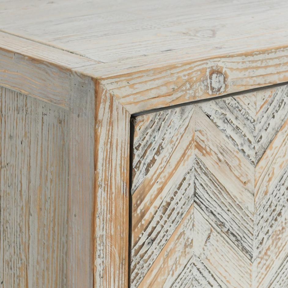 Sienna Reclaimed Pine 4Dr Cabinet Gray/Cream Wash by Classic Home