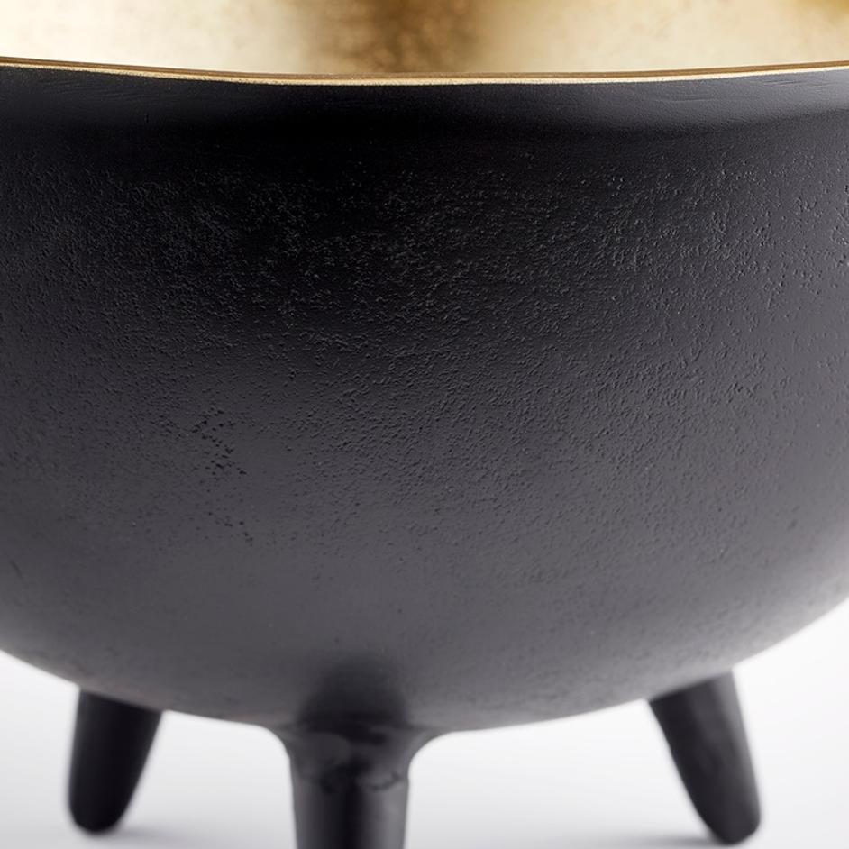 Inca Bowl in Matt Black and Gold by Cyan Design