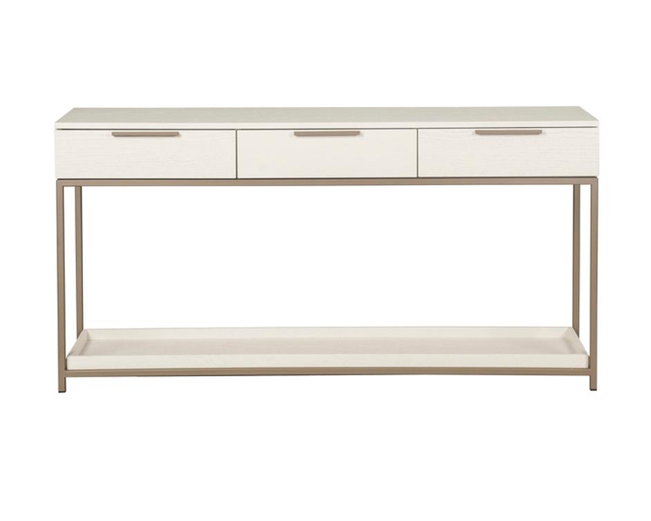 REBEL CONSOLE TABLE WITH DRAWERS - CHAMPAGNE GOLD - CREAM by Sunpan