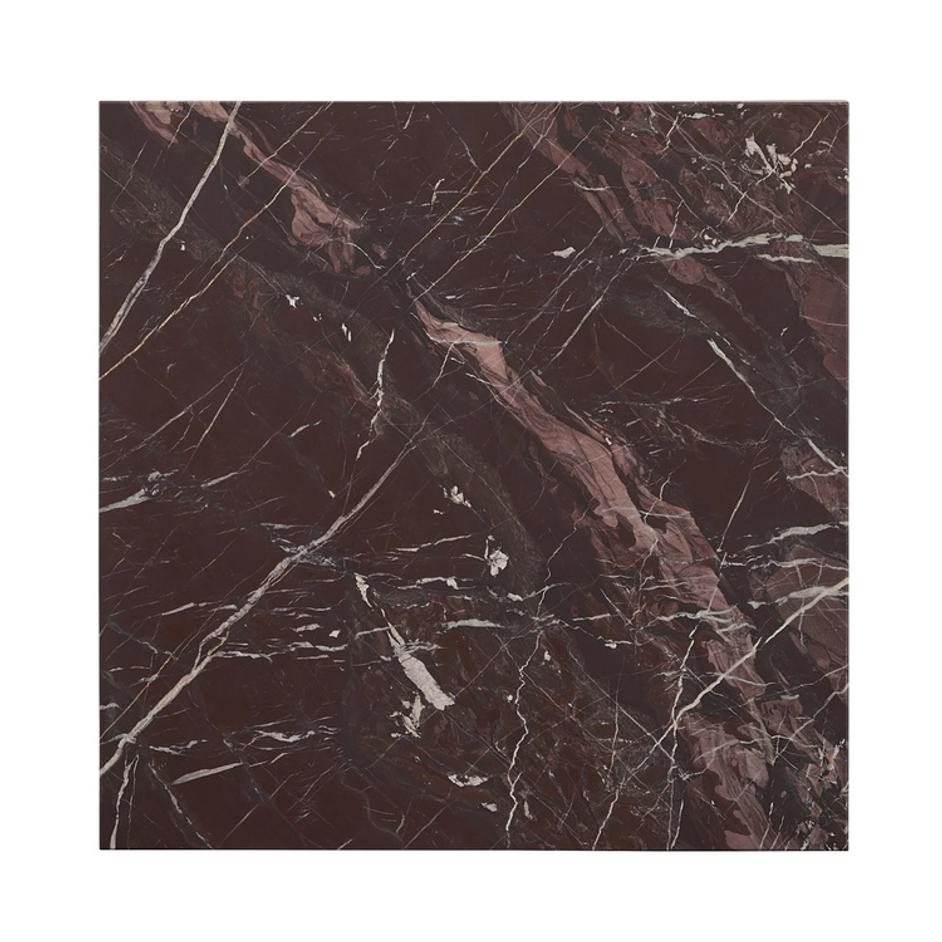 Bexly Marble Square End Table - Red by Classic Home