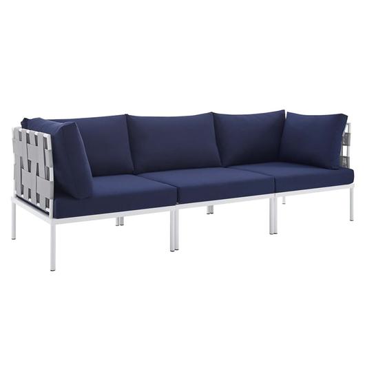 Concord Sunbrella® Outdoor Patio Aluminum Sofa In Gray Navy by Modway Furniture