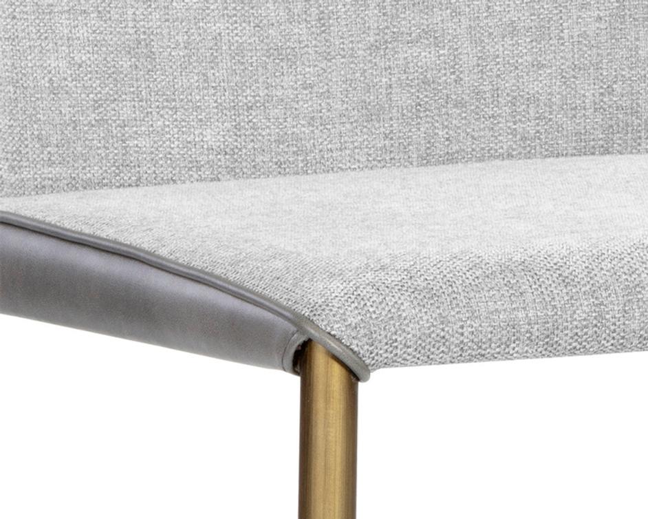 RENEE STACKABLE DINING CHAIR - ANTIQUE BRASS - BELFAST HEATHER GREY / BRAVO METAL by Sunpan