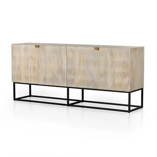 Kelby Sideboard In Light Wash Carved Mango by FOUR HANDS