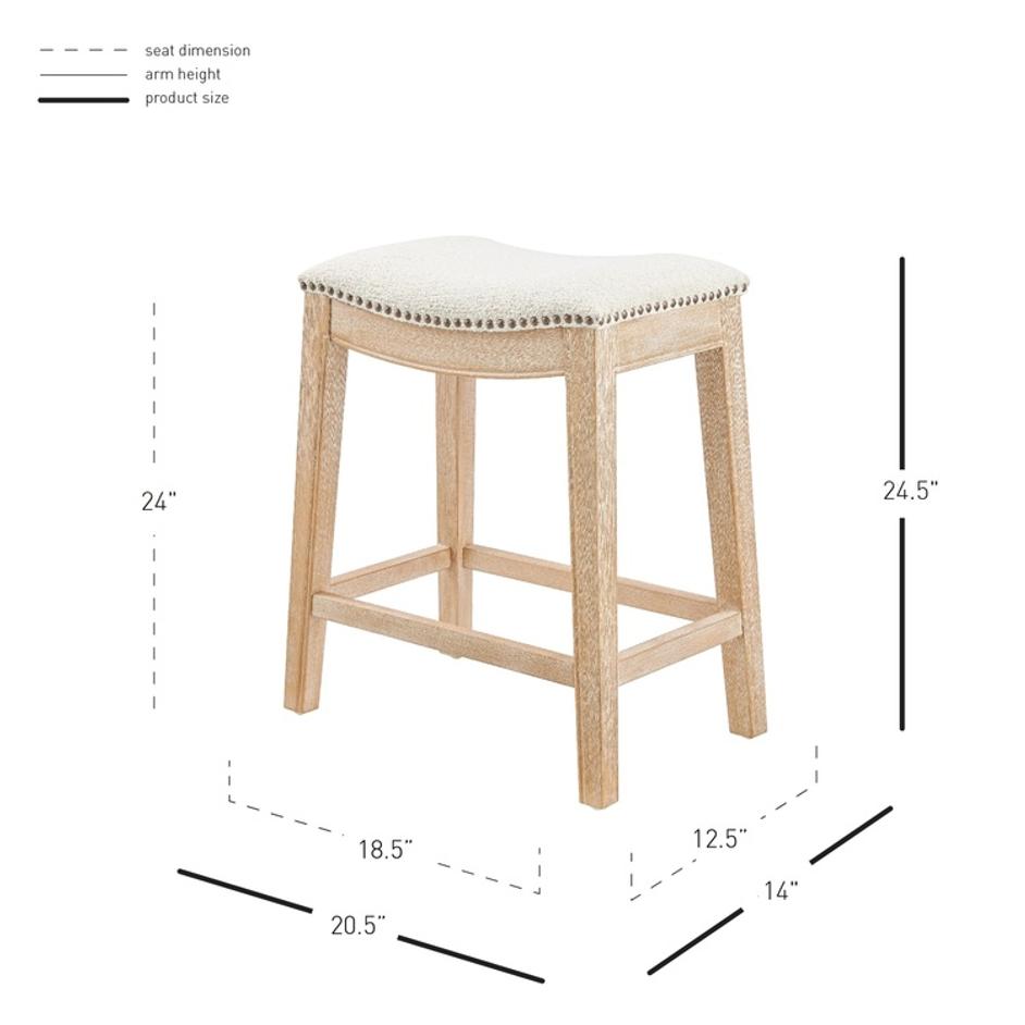 Elmo KD Fabric Counter Stool, Palladian Beige by New Pacific Direct