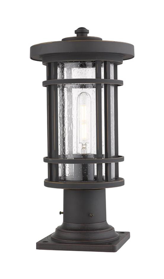 Jordan 1 Light Outdoor Pier Mounted Fixture in Oil Rubbed Bronze Finish by Z-Lite