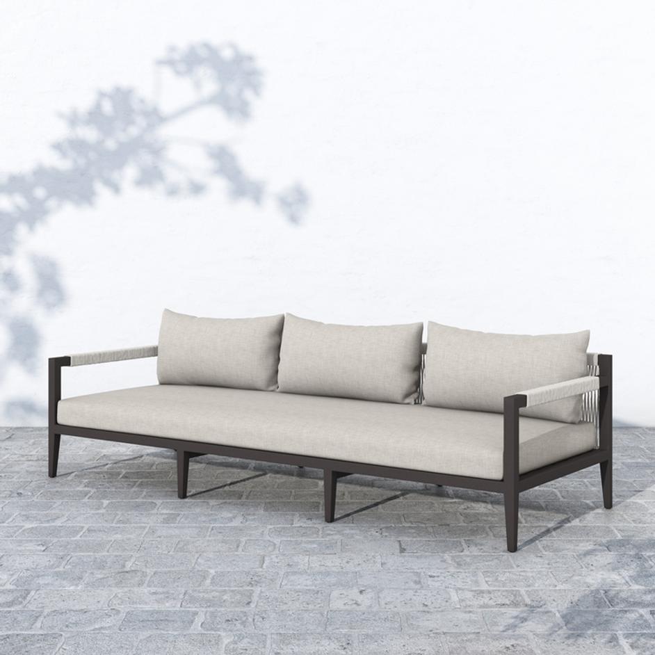 Sherwood Outdoor Sofa 93" in Bronze/Stone by FOUR HANDS