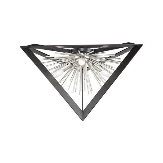 Sunburst  AC11442CH Flush Mount in Matte Black & Chrome by Artcraft