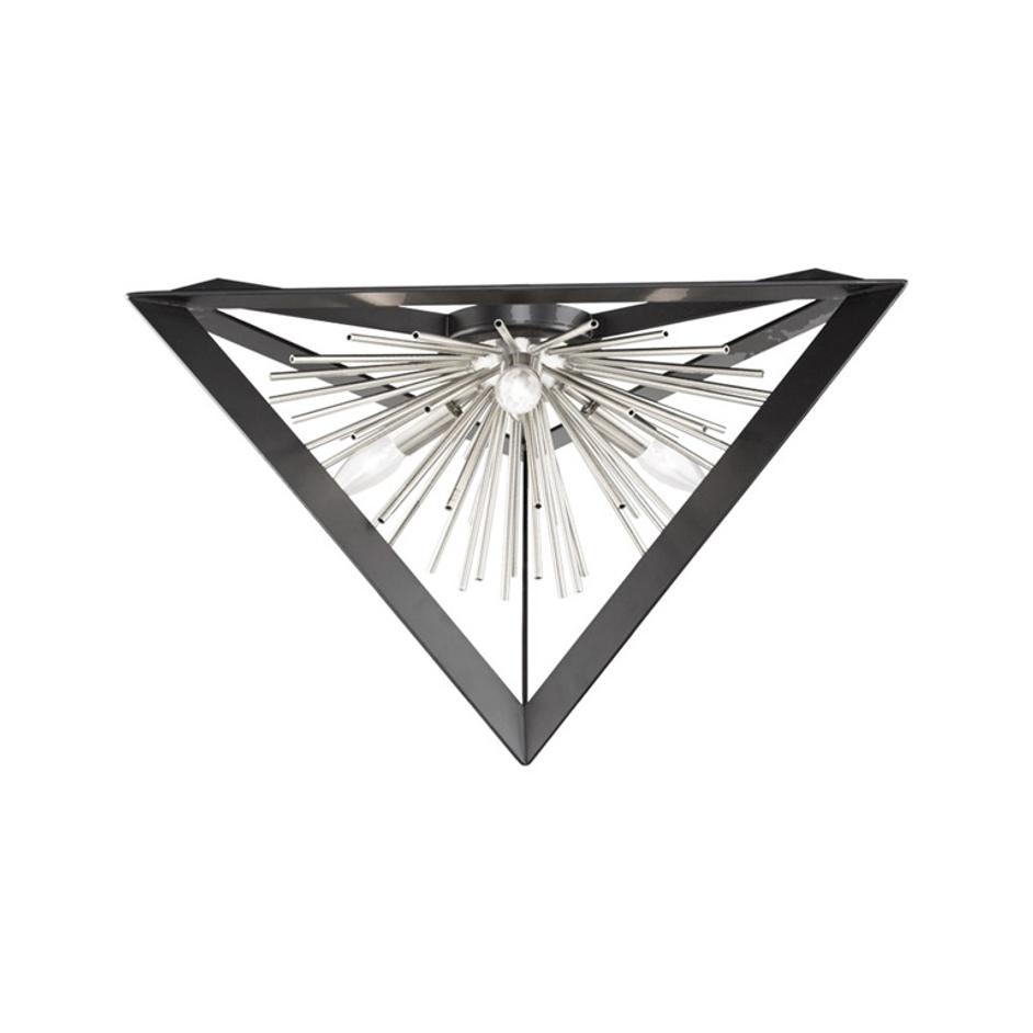 Sunburst  AC11442CH Flush Mount in Matte Black & Chrome by Artcraft