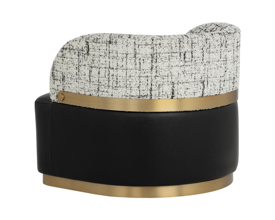 BRINDA SWIVEL LOUNGE CHAIR - BRAVO BLACK / HALTON BIRCH by Sunpan