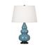 Steel Blue Small Triple Gourd Accent Lamp by Robert Abbey