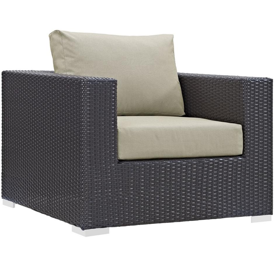 Minerva Outdoor Patio Armchair In Espresso Beige by Modway Furniture