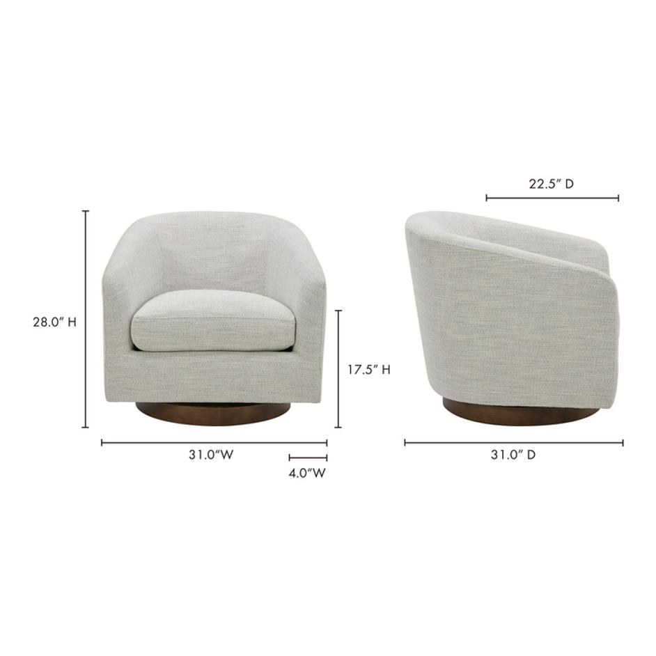 Oscy Swivel Chair Splashed White by Moes Home