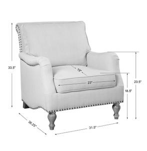 Armstead Antique White Armchair by Uttermost