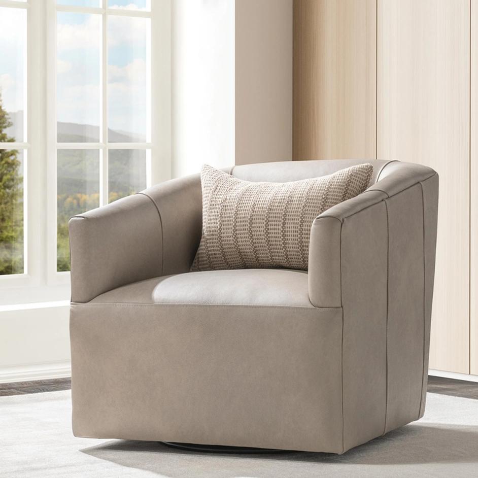 Vernon Leather Swivel Chair Lush by Classic Home