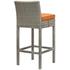Brandon Outdoor Patio Wicker Rattan Bar Stool In Light Gray Orange by Modway Furniture