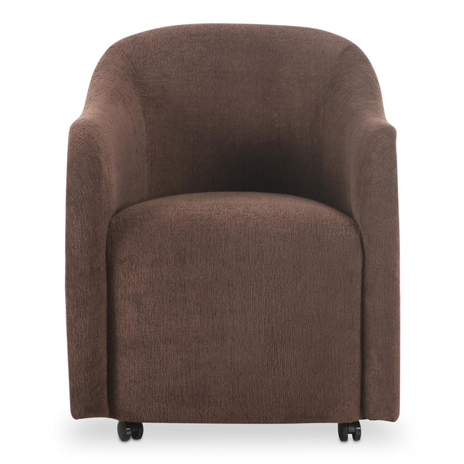 Drava Rolling Dining Chair Dark Brown by Moes Home