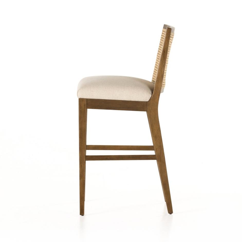 Antonia Cane Armless Bar + Counter Stool - Savile Flax by Four Hands