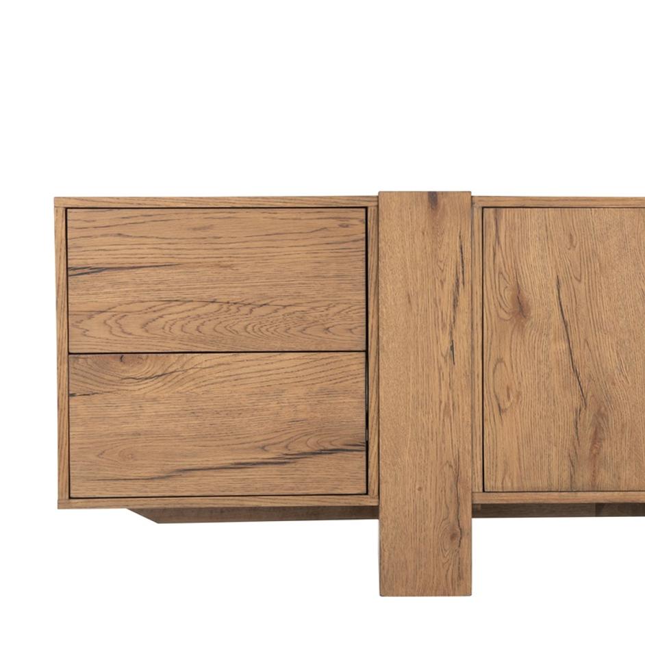 Fisher Media Console in Rustic Amber Oak by FOUR HANDS