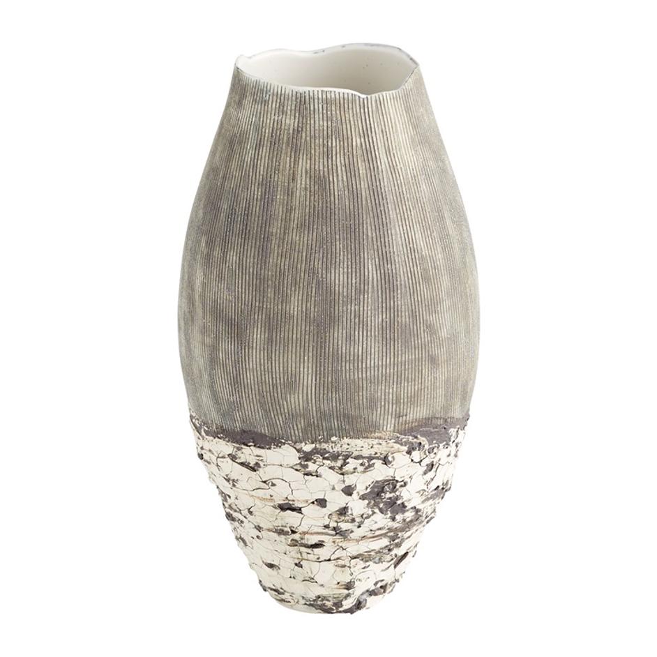 Calypso Vase | Off White | Brown - Medium by Cyan Design