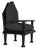 Resurrection Mahogany Chair with Grey Fabric Cushions in Hand-Rubbed Black Finish by Noir Furniture