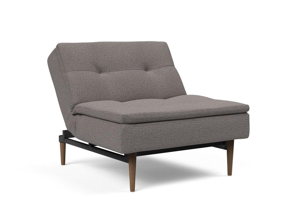 DUBLEXO CHAIR in MIXED DANCE GREY FABRIC WITH Dark Wood LEGS 521 by INNOVATION USA