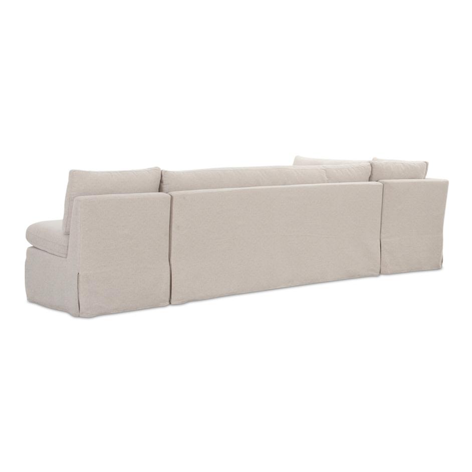 Fable Slipcover Dining Banquette L-Shape Beige 125.5In by Moes Home