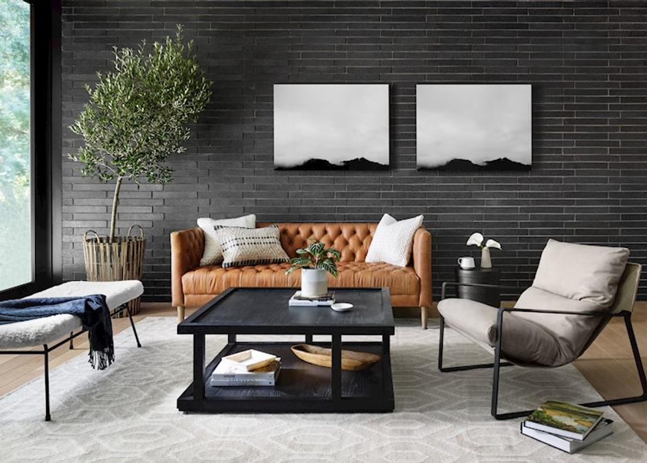 Williams Leather Sofa-75"-Nat Wash Camel by FOUR HANDS