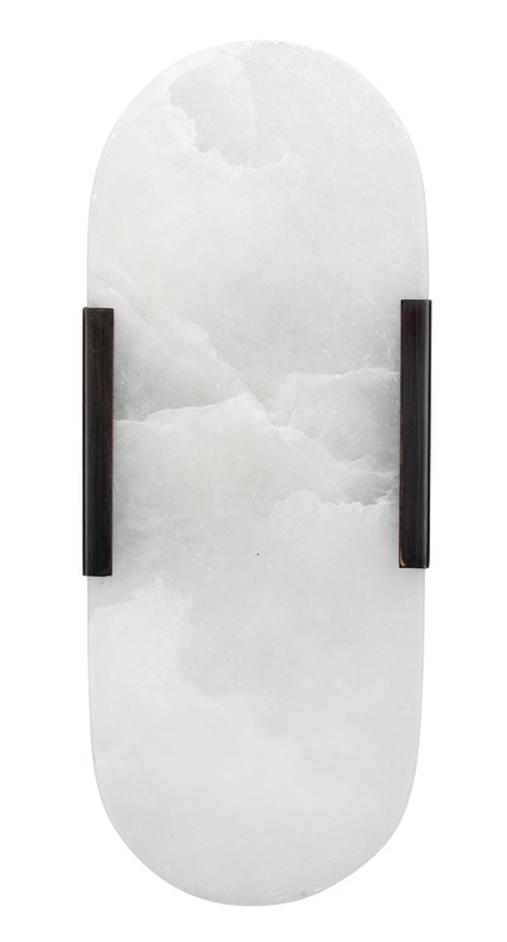 Delphi 2-Light Alabaster Wall Sconce, Oil Rubbed Bronze Metal by Jamie Young