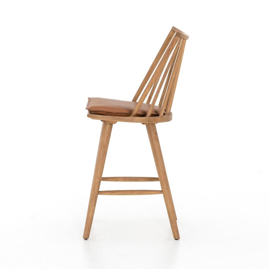 Lewis Windsor Stool W Cushion In Counter by FOUR HANDS