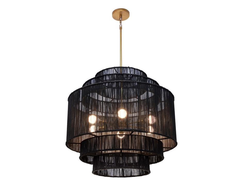 ALYSSA CHANDELIER - BLACK JUTE by Sunpan