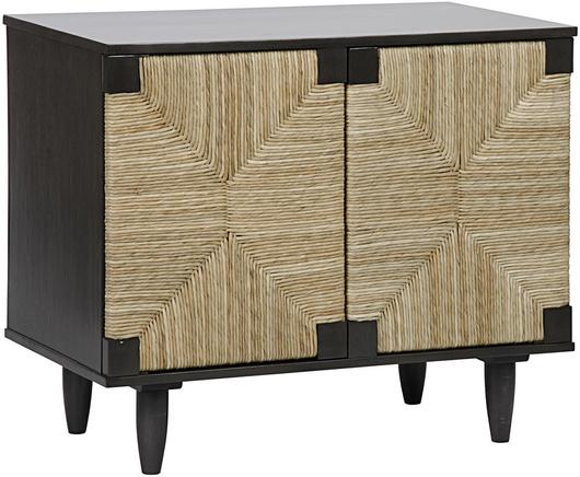 Brook Mahogany Sideboard with Rush Seagrass Doors in Pale Finish by Noir Furniture