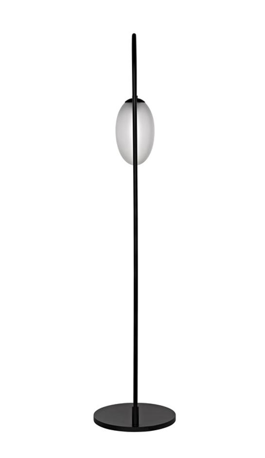 Swan Floor Lamp, Black Steel by Noir Furniture