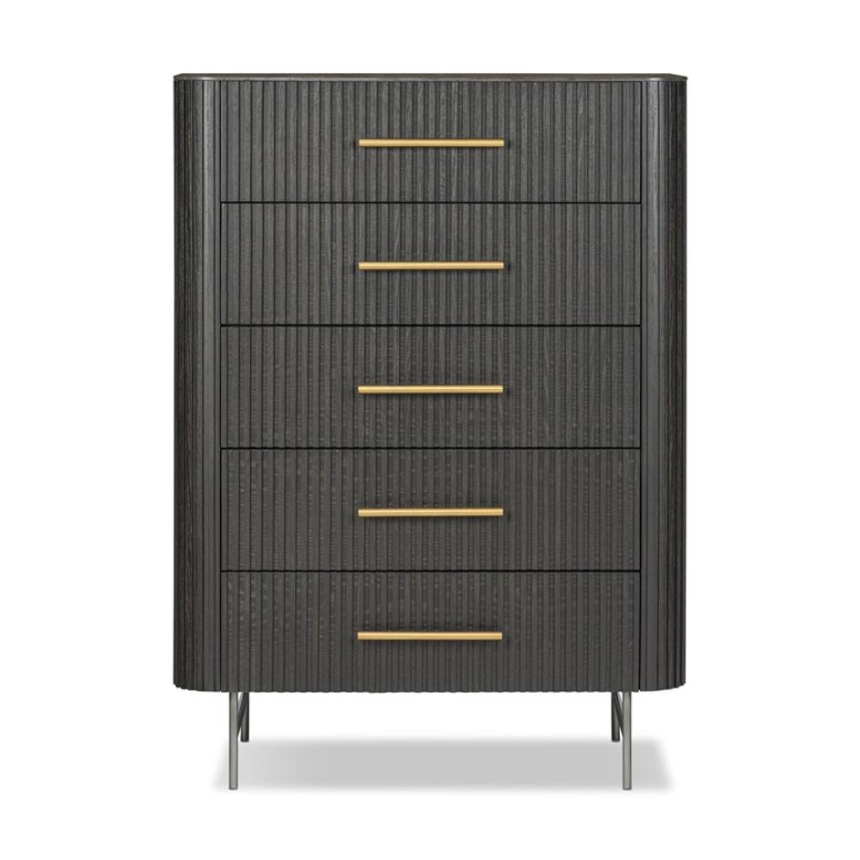 Fletcher 5 Drawer Dresser - Distressed Black by Four Hands