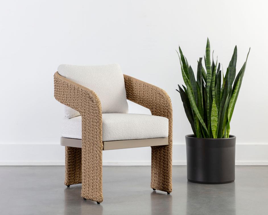 PYLOS DINING ARMCHAIR - NATURAL - LOUIS CREAM by Sunpan