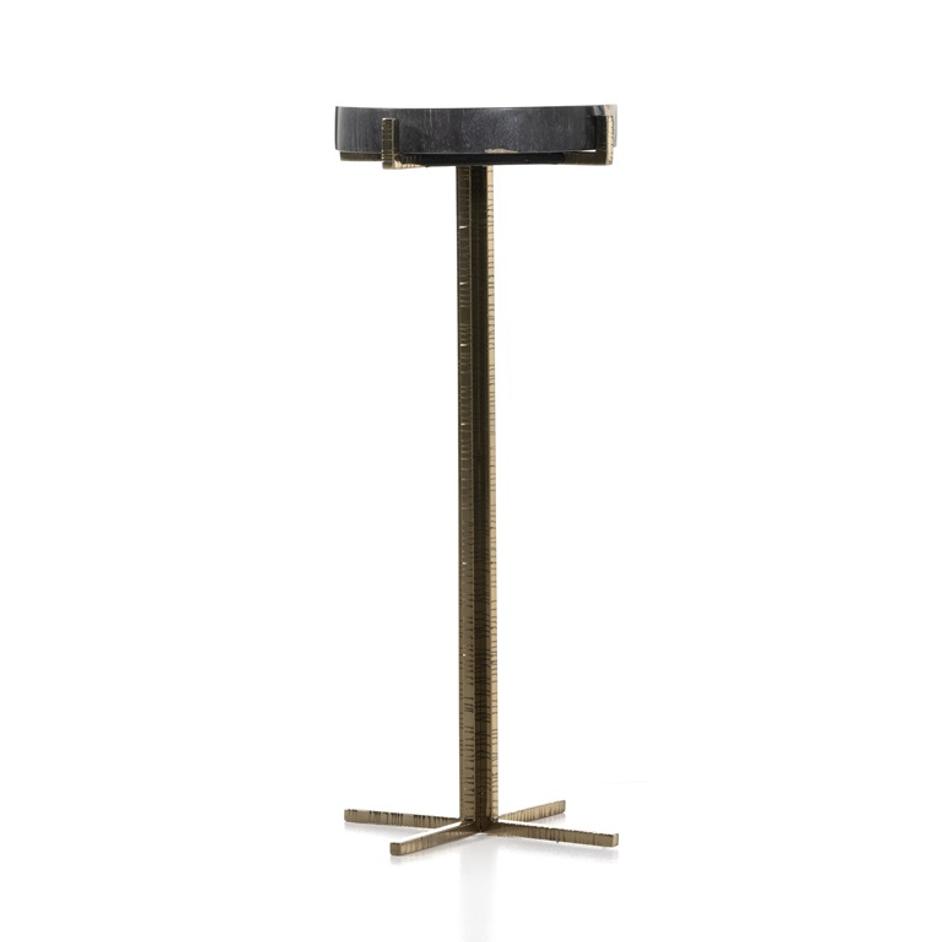 Jonty Round End Table In Dark Petrified by FOUR HANDS