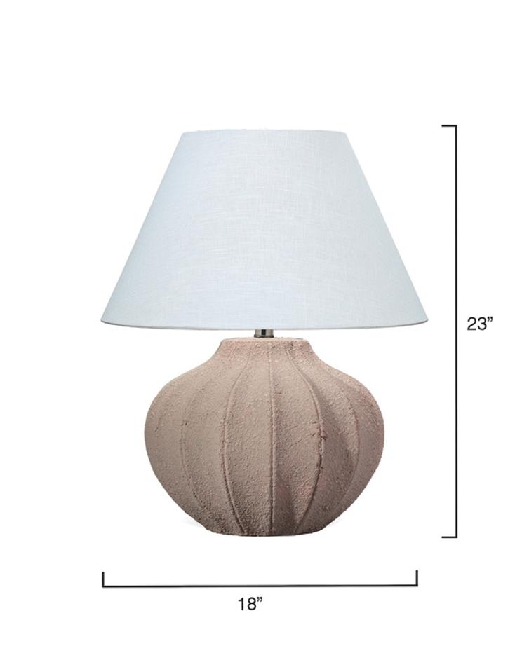 Clamshell Ceramic Table Lamp with Linen Shade by Jamie Young