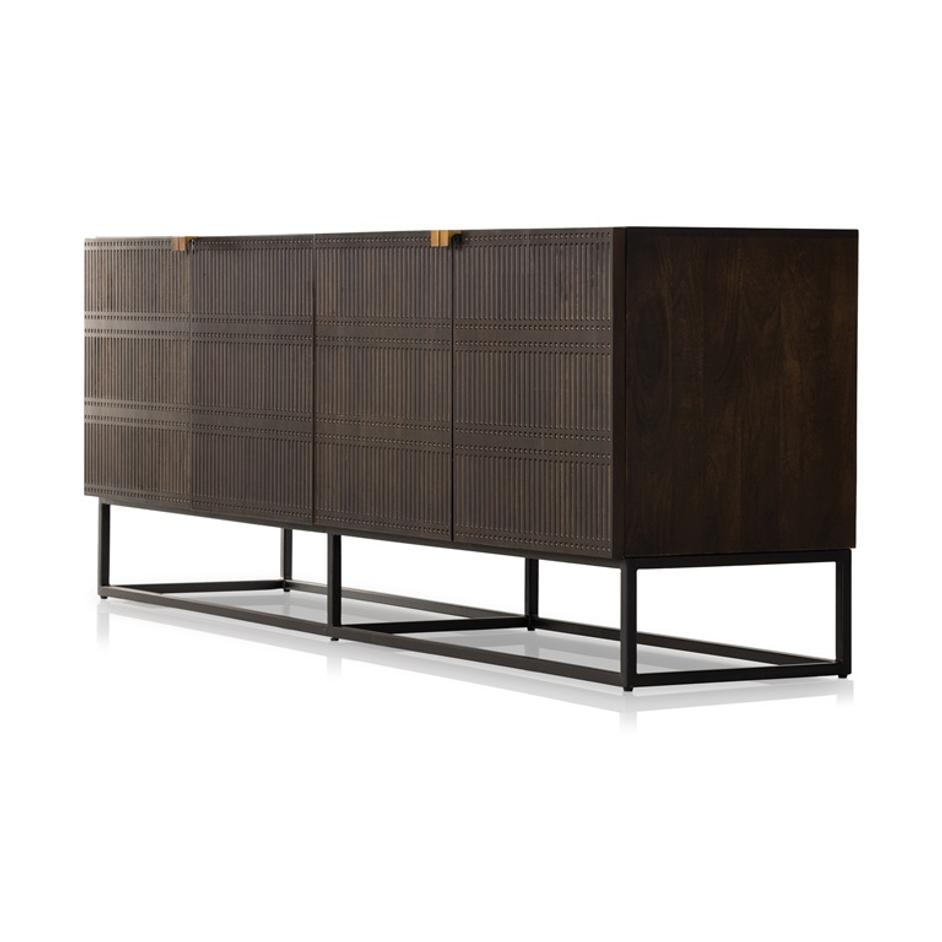 Kelby Closed Media Console In Brown by FOUR HANDS