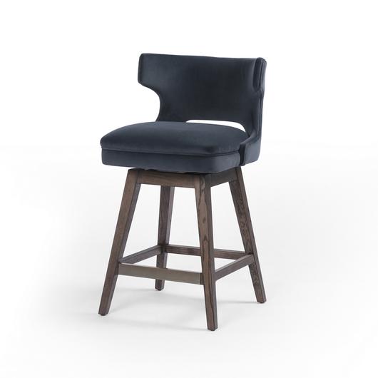 Task Swivel Counter Stool in Modern Velvet by FOUR HANDS