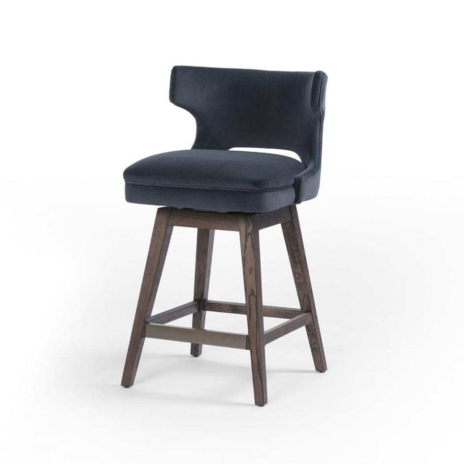 Task Swivel Counter Stool in Modern Velvet by FOUR HANDS